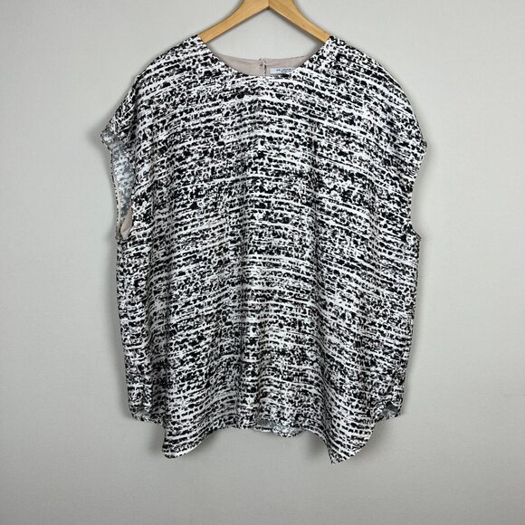 MM Lafleur Blouse Top Women +3‎ 3X Multicolor Ink Wash The Didion Sleeveless New - Picture 1 of 12